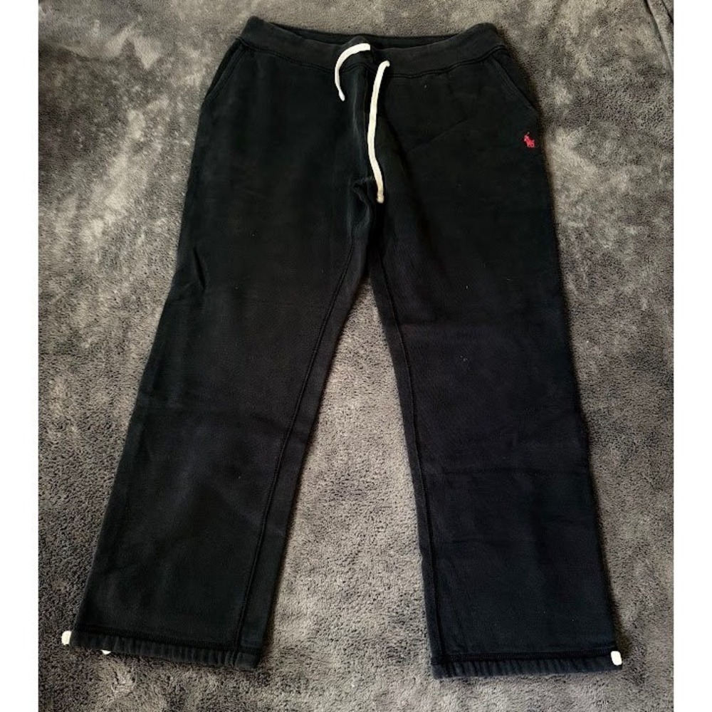 Polo Ralph Lauren Mens Black Fleece Sweatpants Red Pony Logo Size L 34X26